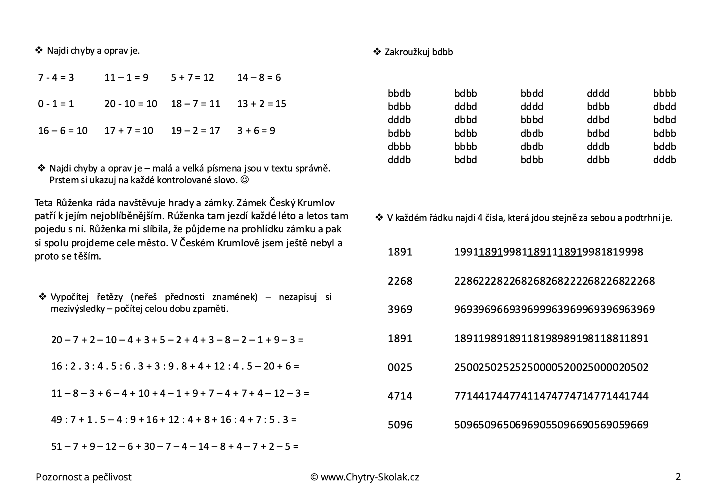 Pozornost a pečlivost